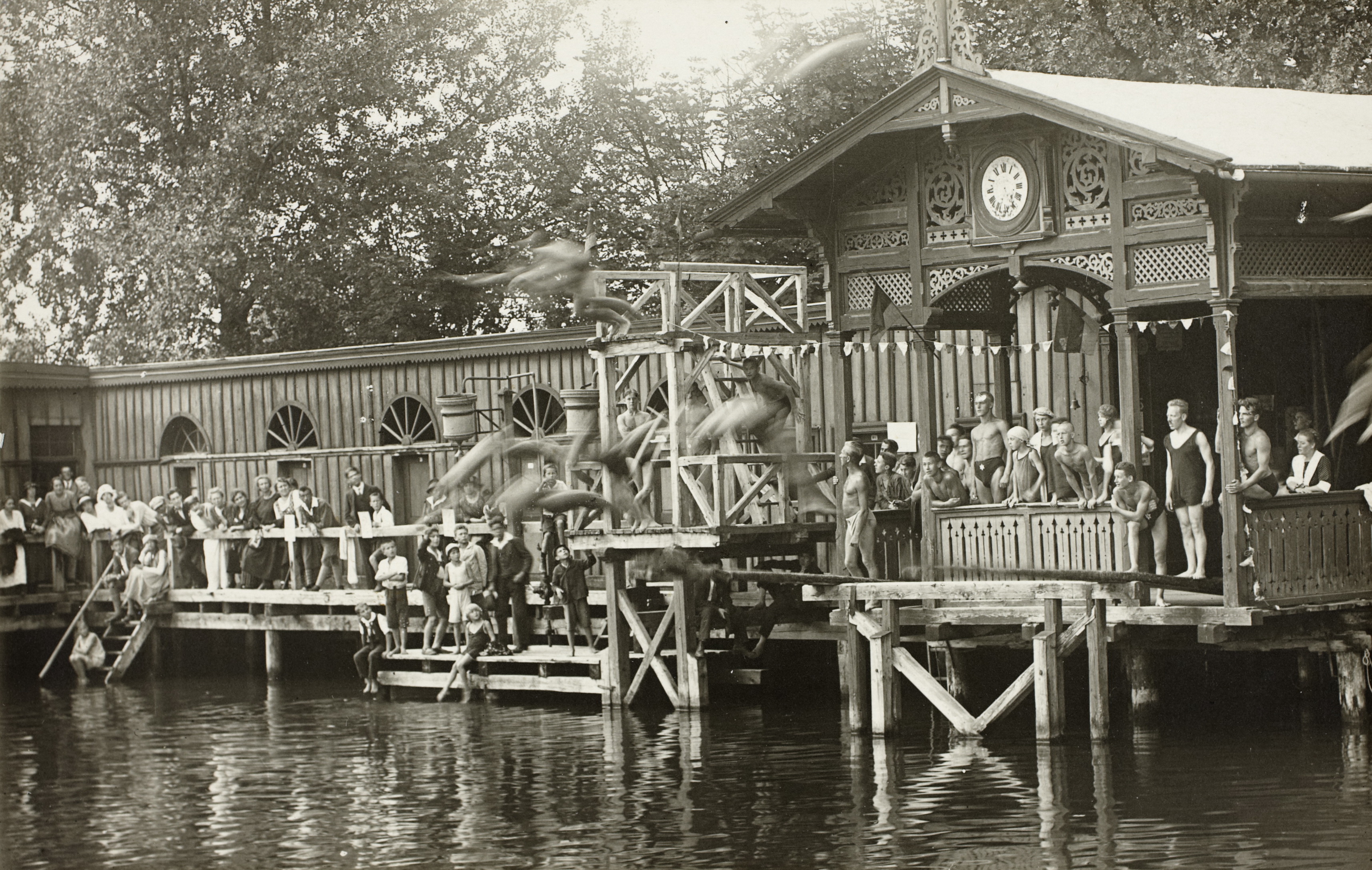 Die Militärschwimmschule, ca. 1880