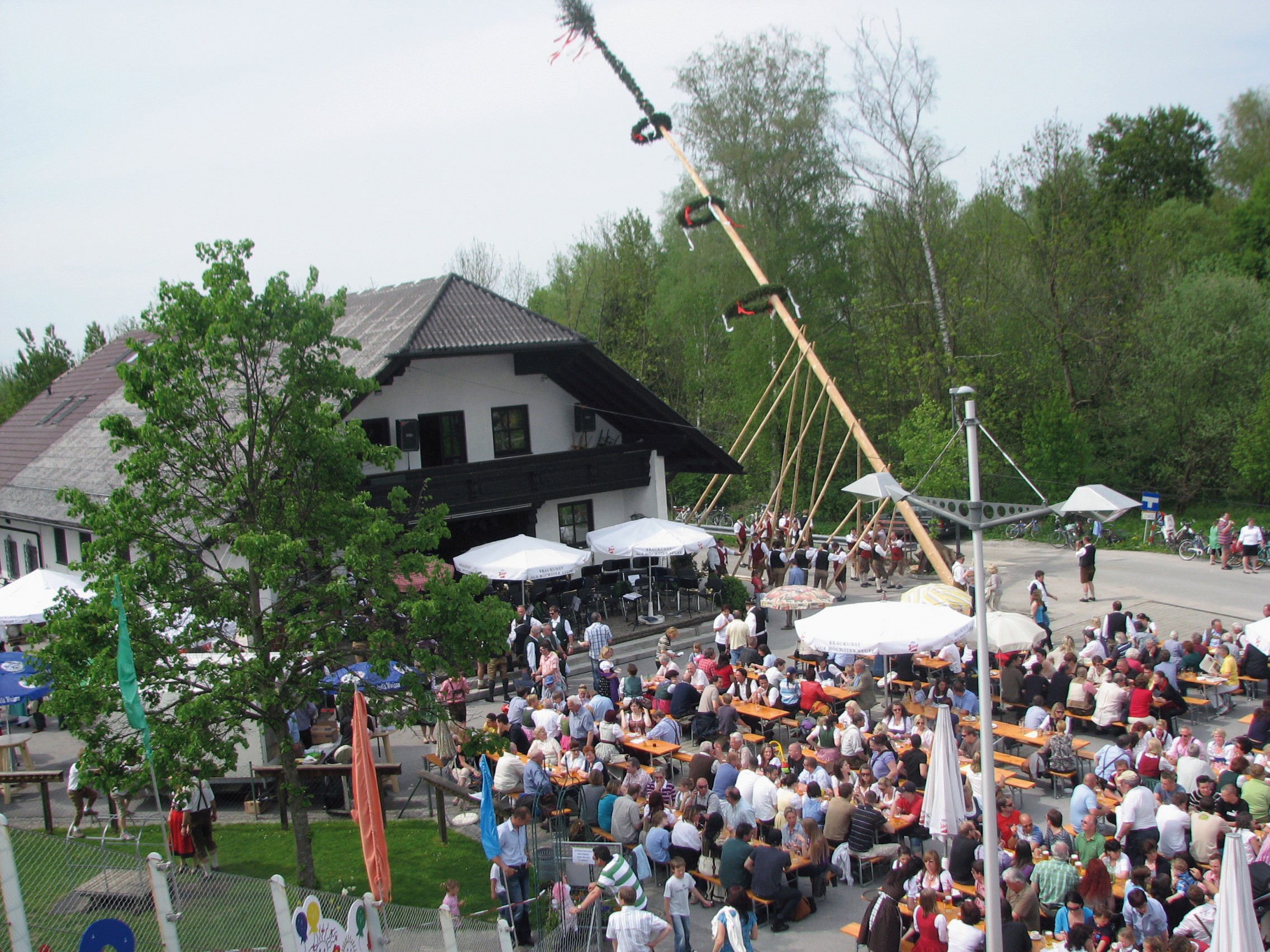 Maibaum-Aufstellen beim Musikerheim, 2010